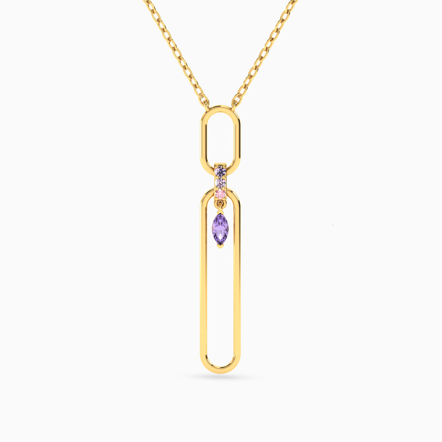 Oval Purple Stone Necklace in 18K Gold Oval Purple Stone Necklace in 18K Gold