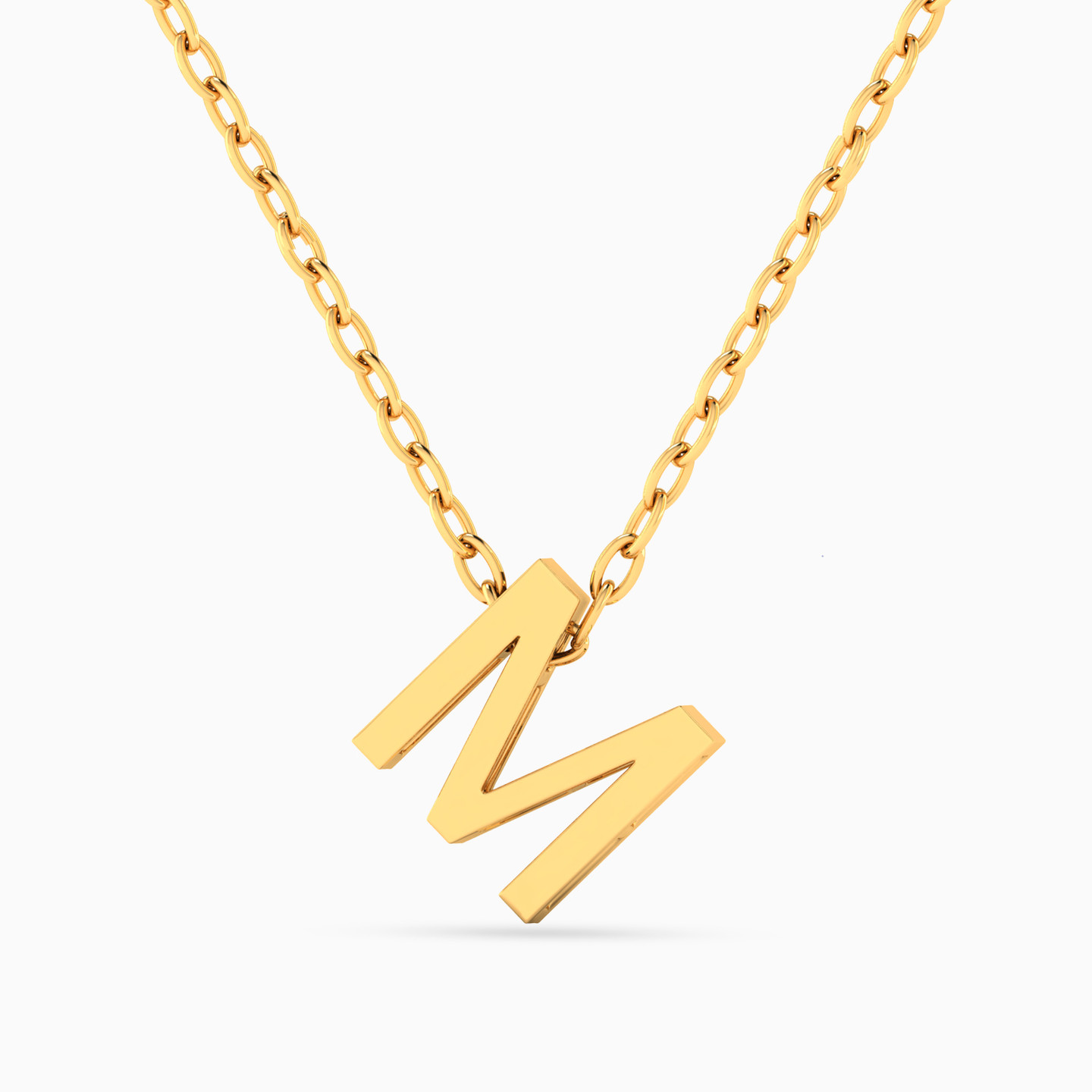 Letter M Necklace In 18K Gold Letter M Necklace In 18K Gold