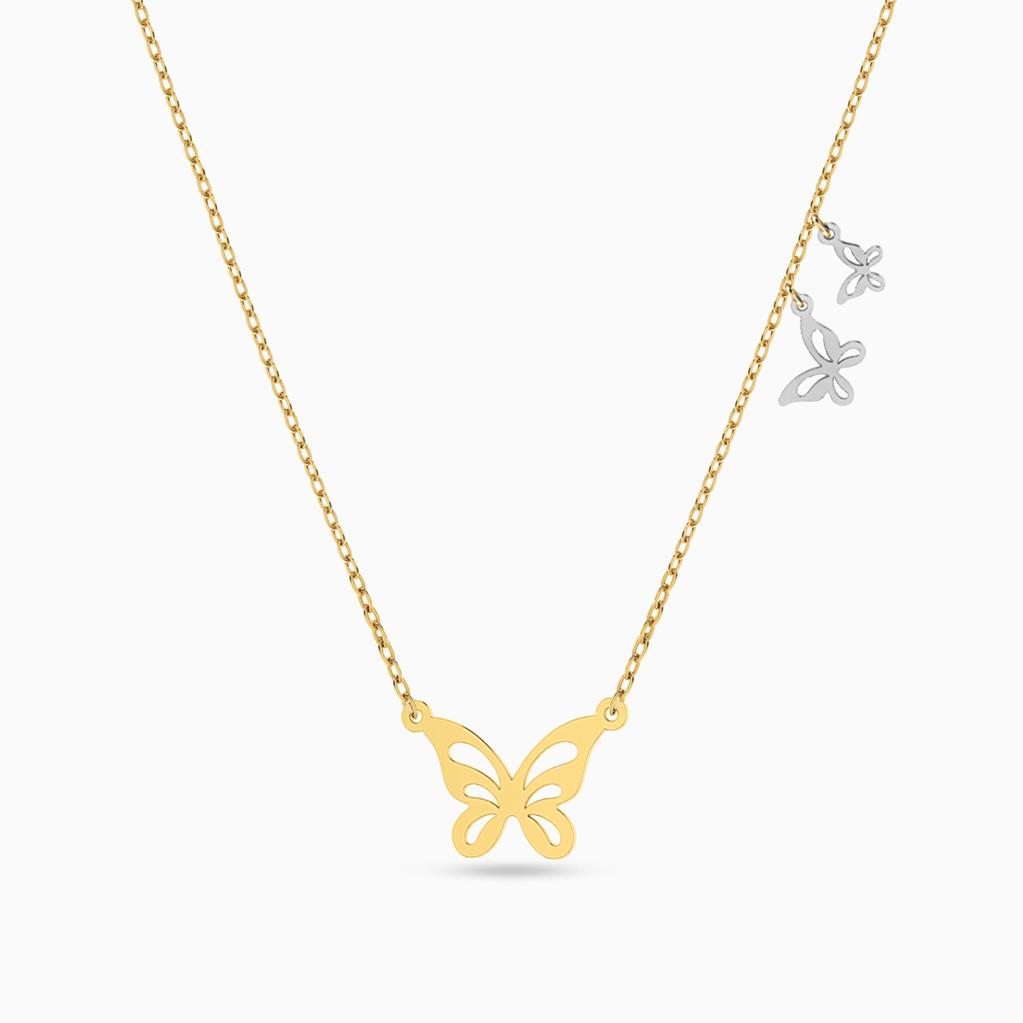 Butterfly Necklace In 18K Gold - 3 Butterfly Necklace In 18K Gold - 3