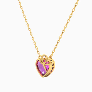 Square Purple Stone Charm In 14K Gold | Miss L' Egypt