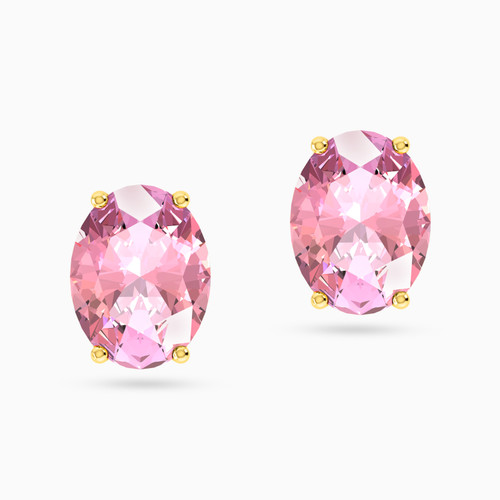 MLE21 - Oval Red Stone Stud Earrings in 18K Gold - 111031100172004-1.jpg