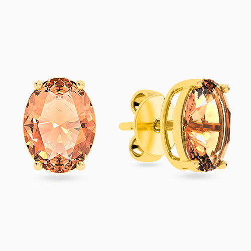 MLE18 - Oval Colored Stones Stud Earrings in 18K Gold - 111031100172006-2.jpg