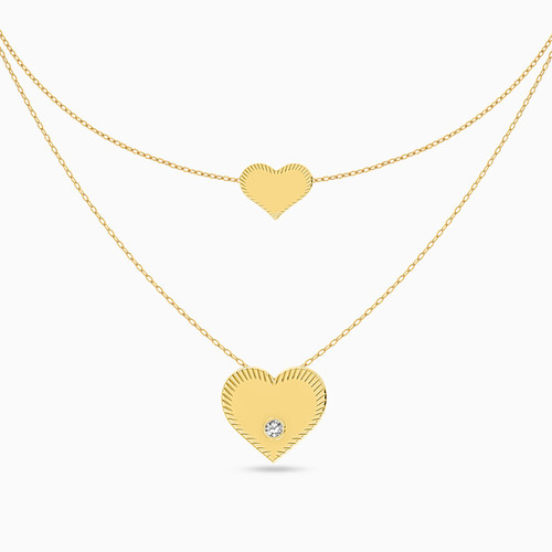 MLN105 - Heart Layered Necklace in 18K Gold - 21046110100-1.jpg