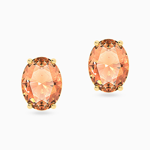 MLE12 - Oval Orange Stone Stud Earrings in 18K Gold - 111031100172006-1.jpg