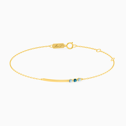 MLB82 - Circle Green Stones Chain Bracelet in 18K Gold - 111100300112181-1.jpg