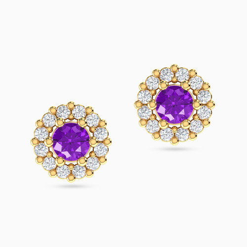 MLE216 - Circle Diamonds & Purple Stone Stud Earrings in 18K Gold - 141200300572001-1.jpg