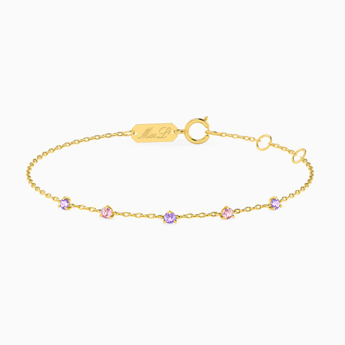 MLB1 - Circle Colored Stones Chain Bracelet in 18K Gold - 111101100132181-1.jpg MLB1 - Circle Colored Stones Chain Bracelet in 18K Gold - 111101100132181-1.jpg