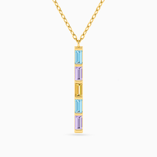 LIN84 - Bar Colored Stones Necklace in 18K Gold - 112050300332451-1.jpg