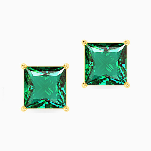 MLE14 - Square Green Stones Stud Earrings in 18K Gold - 111031100152002-1.jpg