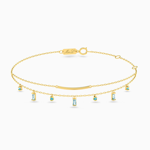 MLB103 - Baguette Green Stones Chain Anklet in 18K Gold - 111360300042251-1.jpg