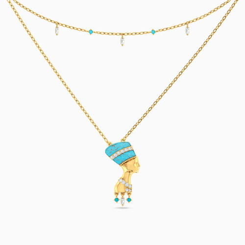 LIN842 - Nefertiti Green Stones Layered Necklace in 18K Gold - 112051101062451-1.jpg