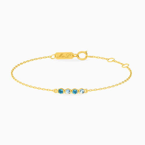 MLB79 - Circle Green Stones Chain Bracelet in 18K Gold - 111100300082181-1.jpg