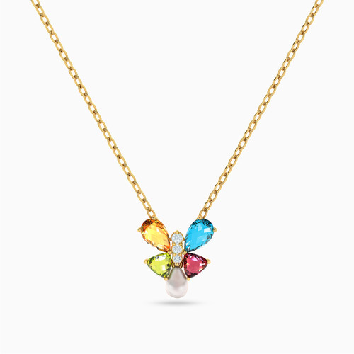 LIN644 - Butterfly Colored Stones Necklace in 18K Gold - 112051102282451-1.jpg