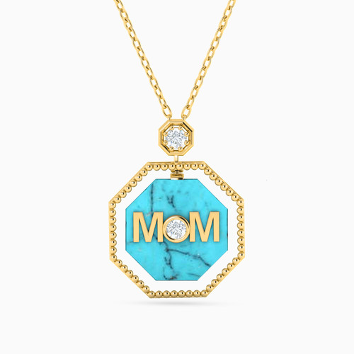 LIN7 - Mom Word Pearl & Colored Stones Necklace in 18K Gold - 112051100662451-1.jpg