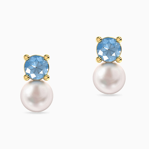 MLE209 - Circle Colored Stones Stud Earrings in 18K Gold - 111031100302001-1.jpg