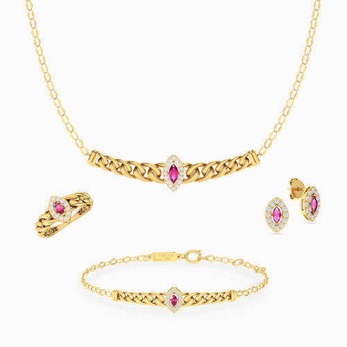 LIS20 - Marquise Rose Stone Full Set in 18K Gold (4 Pieces) - 112431100242001-1.jpg