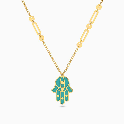 LIN565 - Hamsa Green Stones Necklace in 18K Gold - 112050302322451-1.jpg