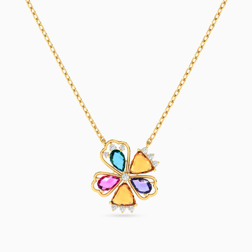 LIN752 - Flower Colored Stones Necklace in 18K Gold - 112051102592451-1.jpg