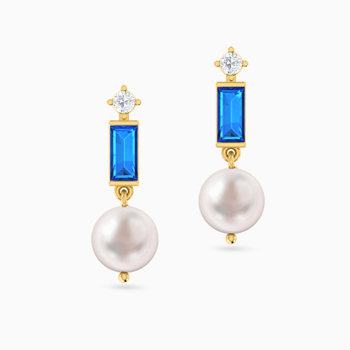 LIE9 - Round Pearls & Blue Stone Drop Earrings in 18K Gold - 112030300122001-1.jpg