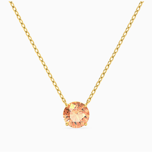 MLN61 - Circle Orange Stone Necklace in 18K Gold - 111051100412421-1.jpg