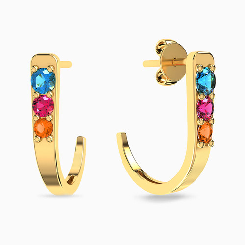 MLE215 - Circle Colored Stones Hoop Earrings in 18K Gold - 111031100262001-1.jpg
