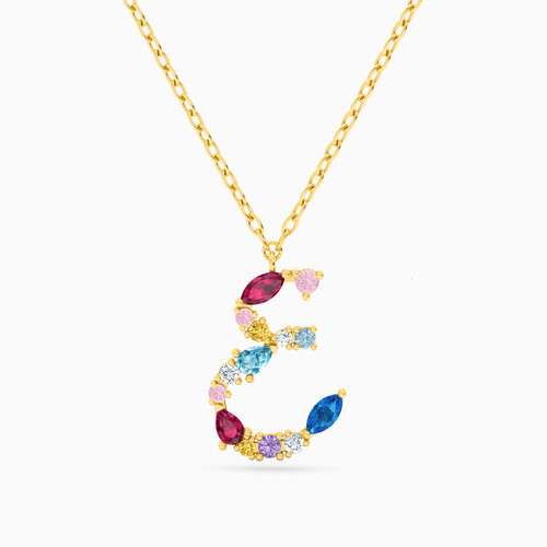 LIN120 - Letter Ayn Colored Stones Necklace in 18K Gold - 112050301362451-1.jpg