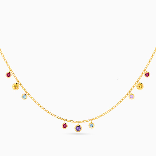 LIN85 - Colored Stones Chain Necklace in 18K Gold - 112050300342451-1.jpg
