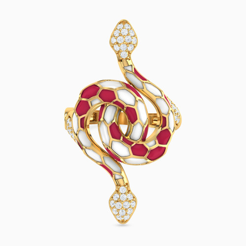 LGR640 - Red Snake Cubic Zirconia & Enamel Coated Ring in 18K Gold - 113021100242164-1.jpg