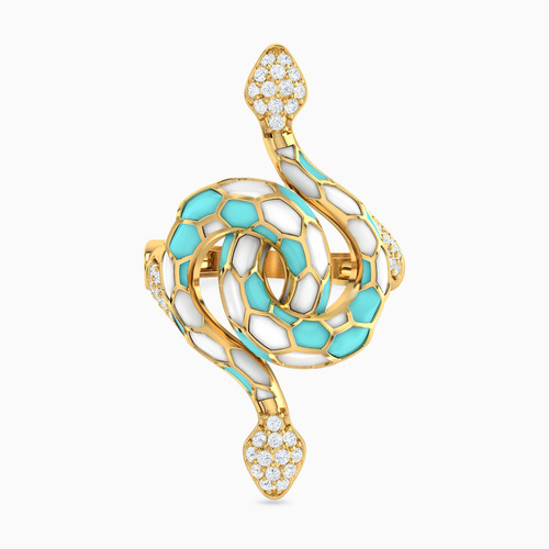 LGR636 - Snake Cubic Zirconia & Enamel Coated Two Headed Ring in 18K Gold - 113021100242161-1.jpg