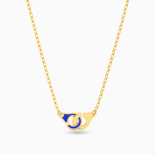 LIN559 - Circle Blue Enamel Coated Necklace in 18K Gold - 112050302382451-1.jpg