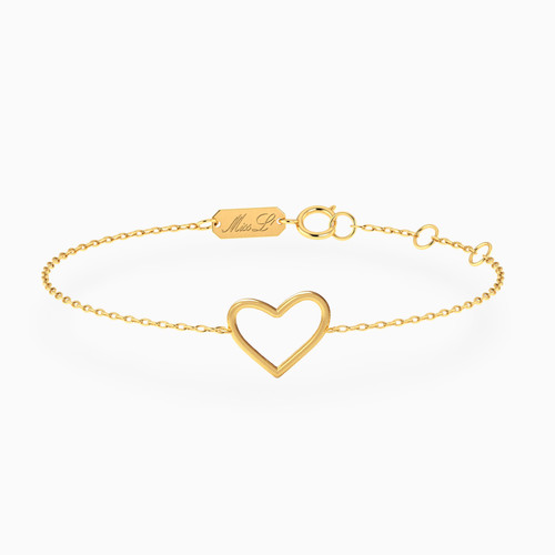 MLB23 - Heart Chain Bracelet in 18K Gold - 21047030009-1.jpg