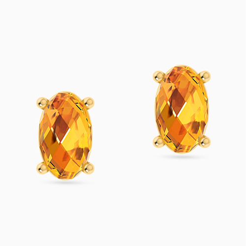 LIE12 - Oval Orange Stone Stud Earrings in 18K Gold - 112030300152001-1.jpg
