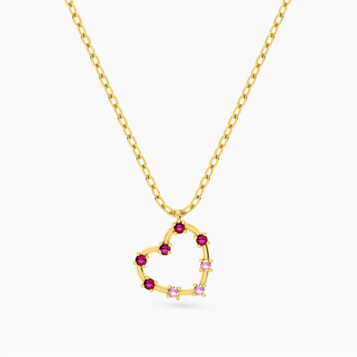 MLN357 - Heart Rose Stone Necklace In 18K Gold - 111051100342421-1.jpg