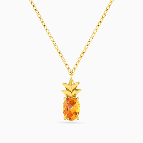 LIN147 - Pineapple Orange Stone Necklace in 18K Gold - 112050301652451-1.jpg