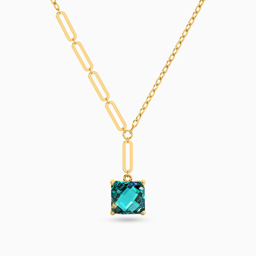 LIN266 - Square Colored Stones Necklace in 18K Gold - 112051100162451-1.jpg
