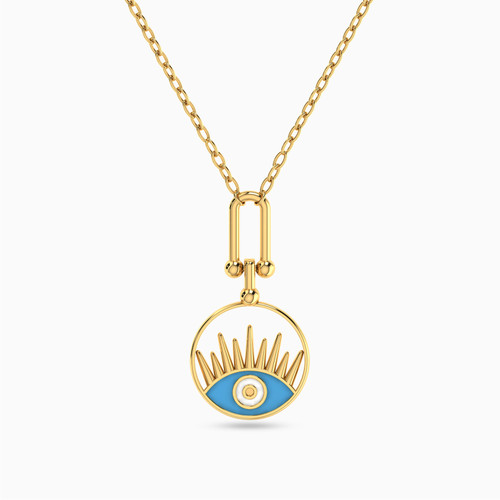 LIN561 - Evil Eye Colored Stones Necklace in 18K Gold - 112050302342451-1.jpg