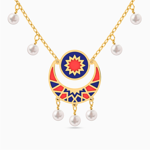 LIN25 - Arabesque Pearl & Colored Stones Necklace in 18K Gold - 112051100942451-1.jpg