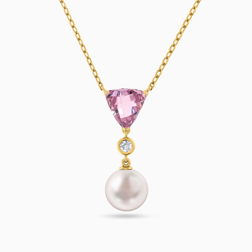 LIN1 - Triangle Pearl & Rose Stone Necklace in 18K Gold - 112051100342451-1.jpg