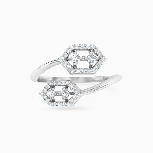 LDR1144 - Hexagon Diamond Two Headed Ring in 18K Gold - 144100302091141-1.jpg