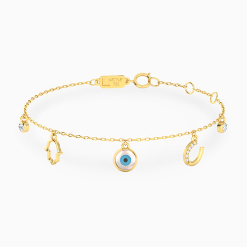 LIB17 - Evil Eye Cubic Zirconia Chain Bracelet in 18K Gold - 112100300092181-1.jpg