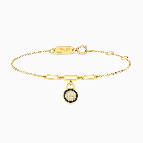 LIB110 - Lock Blue Stone Chain Bracelet in 18K Gold - 112101400042181-1.jpg