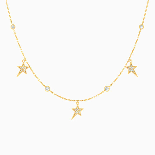 MLN548 - Star Diamonds Chain Necklace in 18K Gold - NM50-233-1.jpg