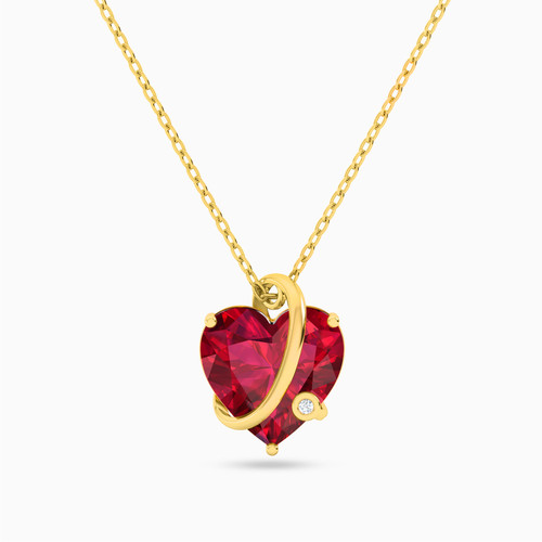 LIN193 - Heart Red Stone Necklace in 18K Gold - 112051100442451-1.jpg