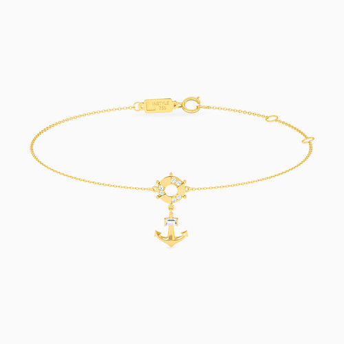 LIB9 - Anchor Cubic Zirconia Chain Anklet in 18K Gold - 112360300072251-1.jpg