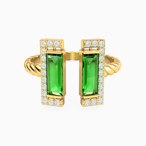LGR698 - Baguette Green Stones Two Headed Ring in 18K Gold - 113021101982175-1.jpg