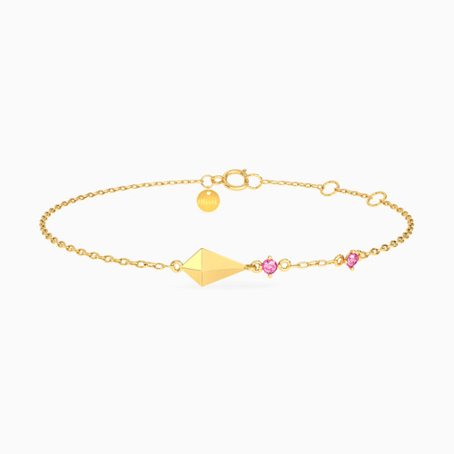 MLB381 - Kite Colored Stones Chain Bracelet in 14K Gold - 101101100192181-1.jpg