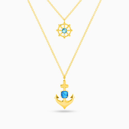 LIN127 - Nautical Colored Stones Layered Necklace in 18K Gold - 112050301432451-1.jpg