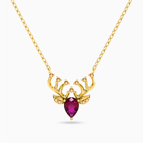 LIN190 - Reindeer Red Stone Necklace in 18K Gold - 112051100322451-1.jpg
