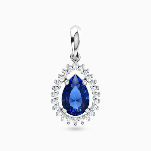 LDN498 - Pear Diamond & Blue Stone Pendant in 18K Gold - 144400300331002-1.jpg