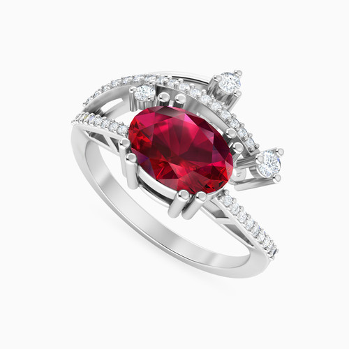 LDR1022 - Oval Diamond & Red Stone Ring in 18K Gold - RG10-1238-2.jpg